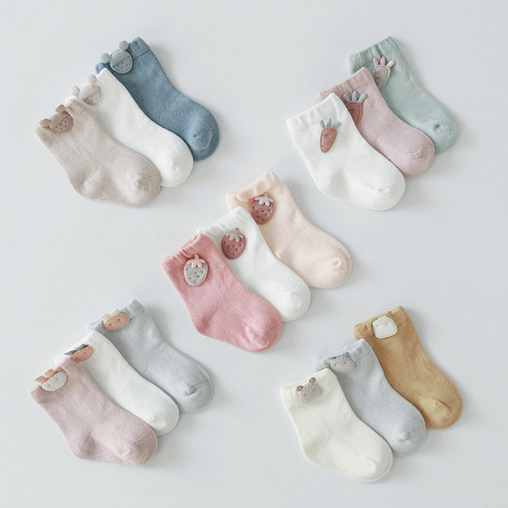 아기 양말 3켤레, 면 소재, 귀여운 만화 디자인, 통 - Unisex Baby Socks Non Slip 리뷰 및 가격