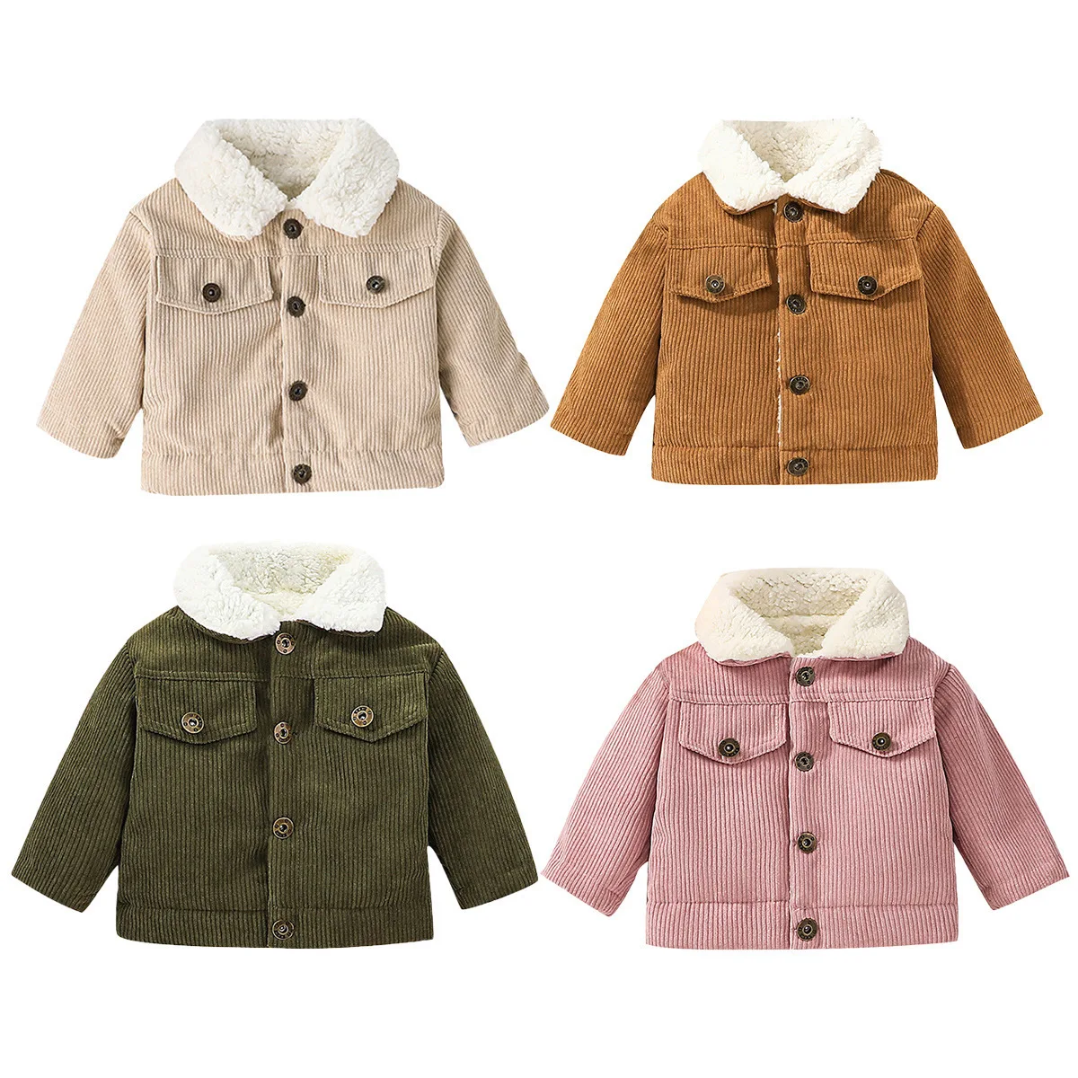 아기용 코듀로이 소재 안감 처리된 재킷, 남아/여아용, - Toddler Boy Winter Fleece Jacket 리뷰 및 가격